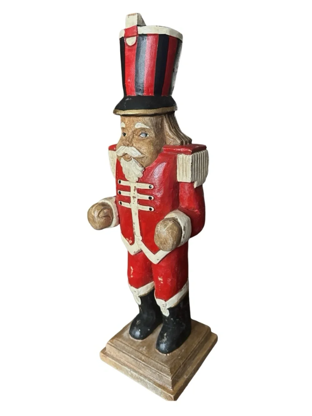POTTERY BARN Vintage Christmas Holiday Wood Painted Nutcracker 17”